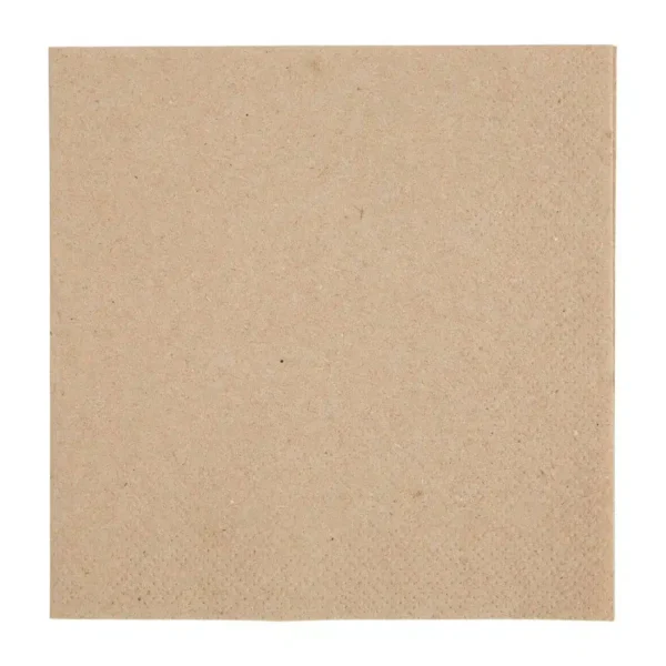 Fiesta Recyclable Recycled Cocktail Napkin Kraft 24x24cm 2ply 1/4 Fold (Pack of 4000) - Image 1