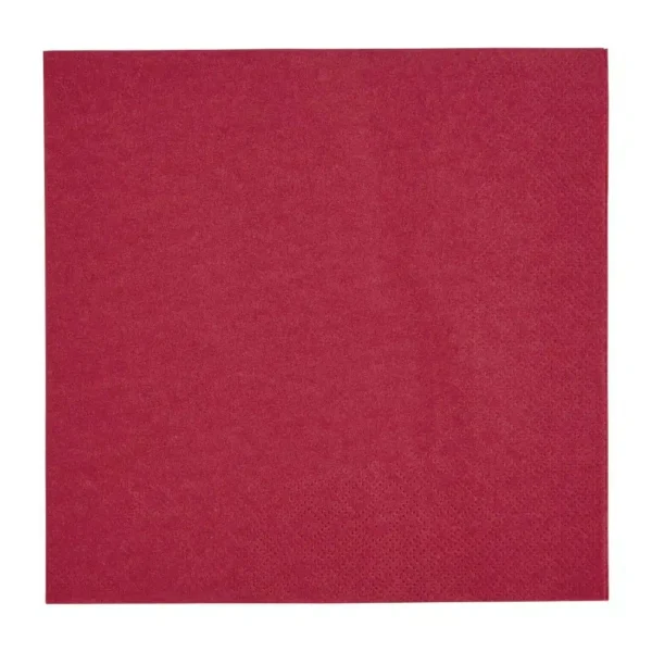 Fiesta Recyclable Lunch Napkin Bordeaux 33x33cm 2ply 1/4 Fold (Pack of 2000) - Image 1