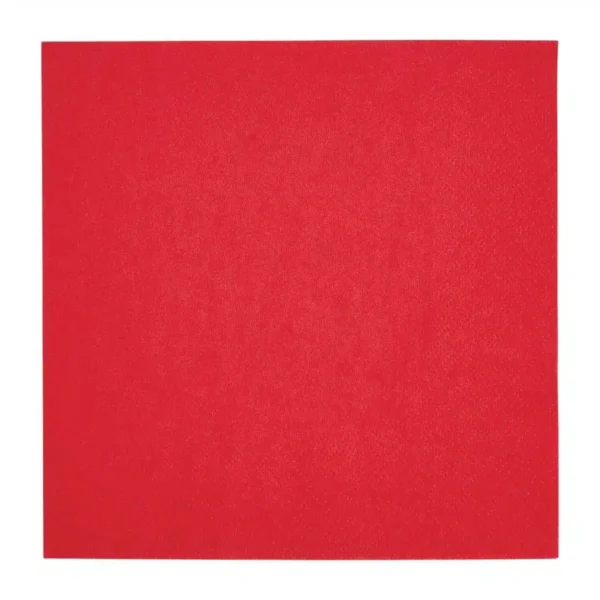 Fiesta Recyclable Lunch Napkin Red 33x33cm 2ply 1/4 Fold (Pack of 2000) - Image 1