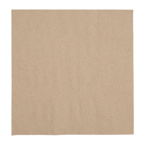 Fiesta Recyclable Recycled Lunch Napkin Kraft 33x33cm 2ply 1/4 Fold (Pack of 2000)