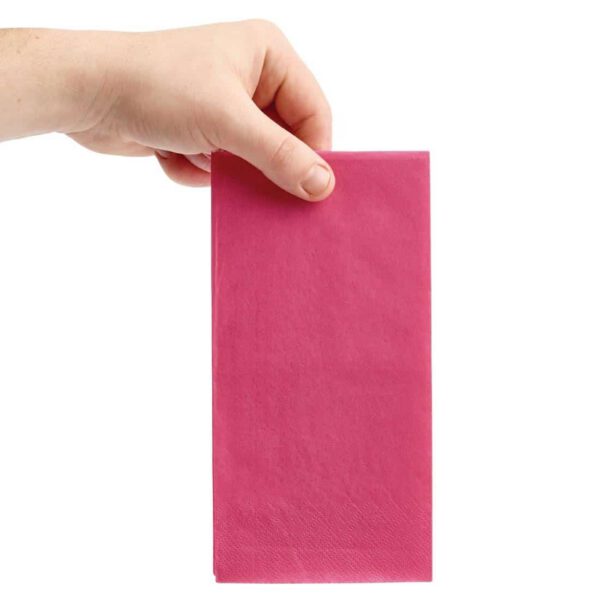 Fiesta Recyclable Lunch Napkin Pink 33x33cm 2ply 1/8 Fold (Pack of 2000) - Image 3