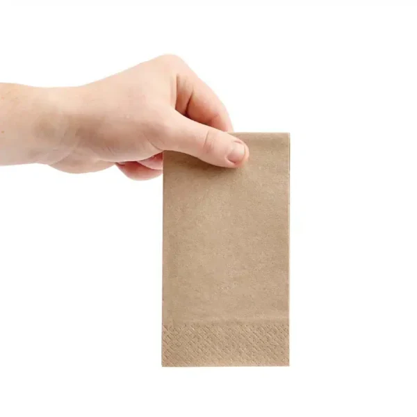 Fiesta Recyclable Recycled Lunch Napkin Kraft 33x33cm 2ply 1/8 Fold (Pack of 2000) - Image 3