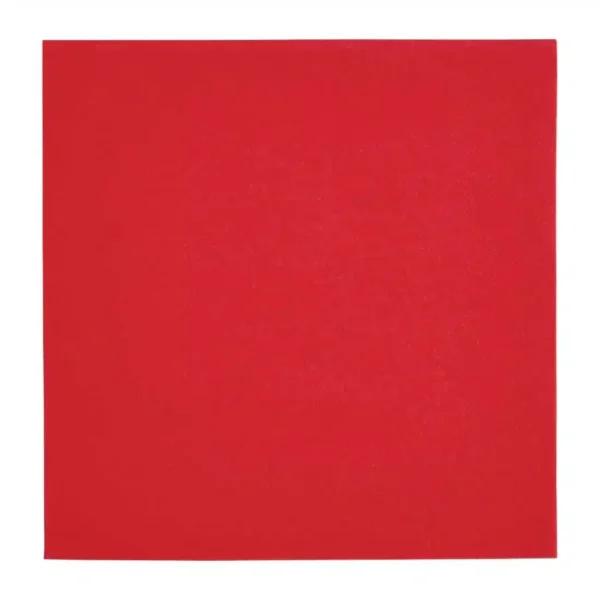 Fiesta Recyclable Dinner Napkin Red 40x40cm 2ply 1/4 Fold (Pack of 2000) - Image 1