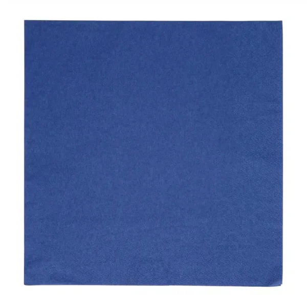 Fiesta Recyclable Dinner Napkin Dark Blue 40x40cm 2ply 1/4 Fold (Pack of 2000) - Image 1