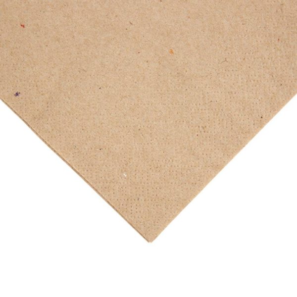 Fiesta Recyclable Recycled Dinner Napkin Kraft 40x40cm 2ply 1/4 Fold (Pack of 2000) - Image 2