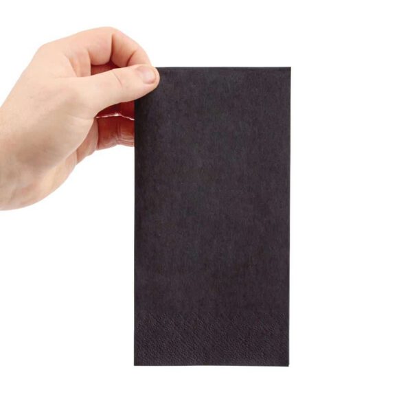 Fiesta Recyclable Dinner Napkin Black 40x40cm 2ply 1/8 Fold (Pack of 2000) - Image 3