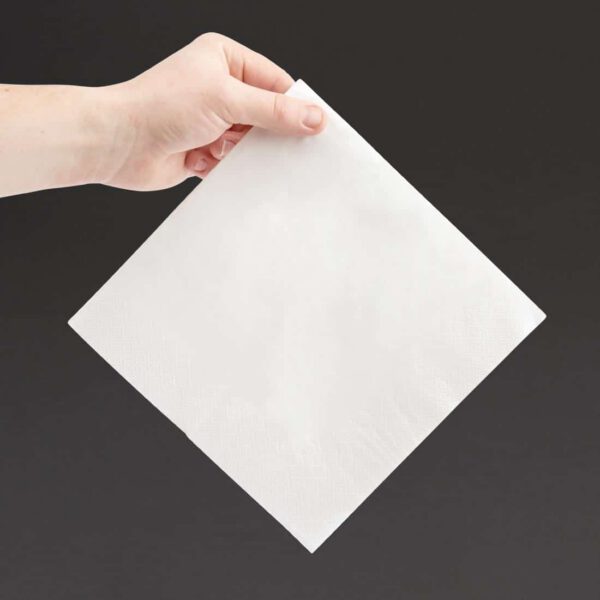Fiesta Recyclable Dinner Napkin White 40x40cm 3ply 1/4 Fold (Pack of 1000) - Image 4
