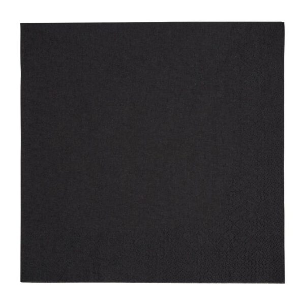 Fiesta Recyclable Dinner Napkin Black 40x40cm 3ply 1/4 Fold (Pack of 1000)