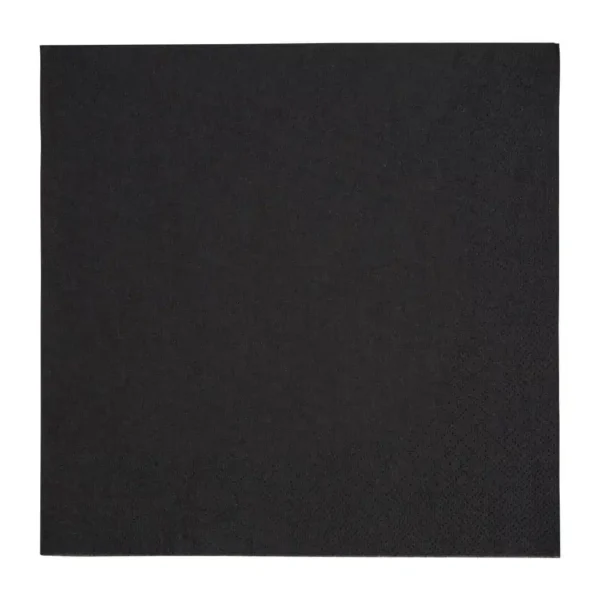 Fiesta Recyclable Dinner Napkin Black 40x40cm 3ply 1/4 Fold (Pack of 1000) - Image 1