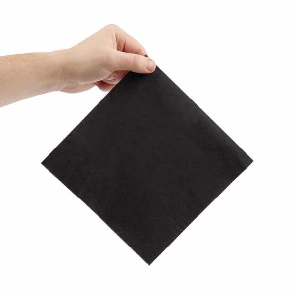 Fiesta Recyclable Dinner Napkin Black 40x40cm 3ply 1/4 Fold (Pack of 1000) - Image 3