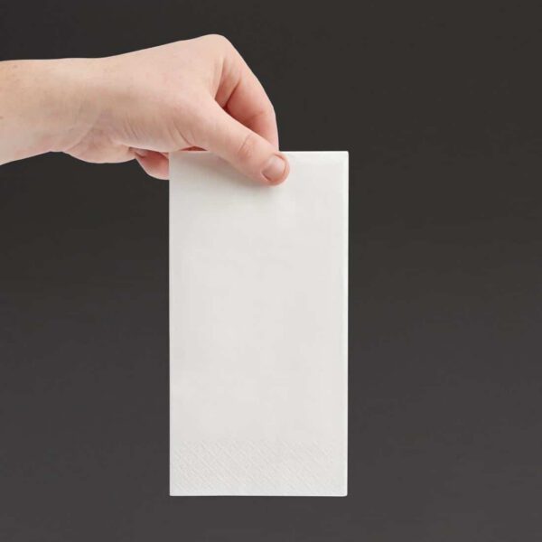 Fiesta Recyclable Dinner Napkin White 40x40cm 3ply 1/8 Fold (Pack of 1000) - Image 4