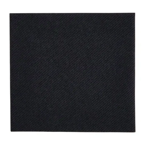 Fiesta Recyclable Premium Tablin Cocktail Napkin Black 24x24cm Airlaid 1/4 Fold (Pk 2400) - Image 1