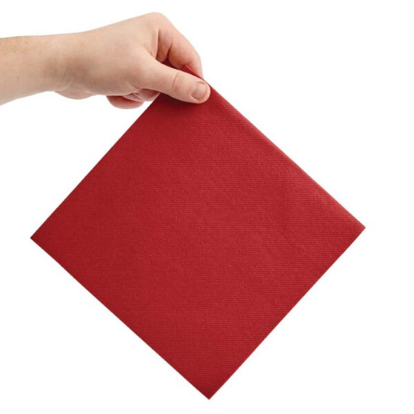 Fiesta Recyclable Premium Tablin Dinner Napkin Bordeaux 40x40cm Airlaid 1/4 Fold (Pk 500) - Image 3
