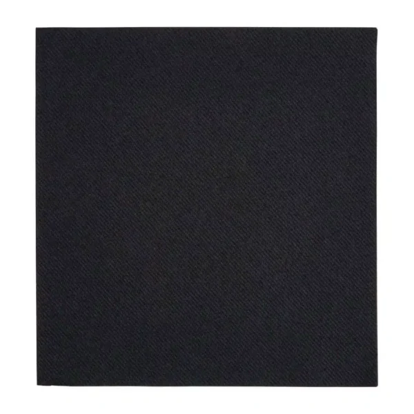Fiesta Recyclable Premium Tablin Dinner Napkin Black 40x40cm Airlaid 1/4 Fold (Pack of 500) - Image 1