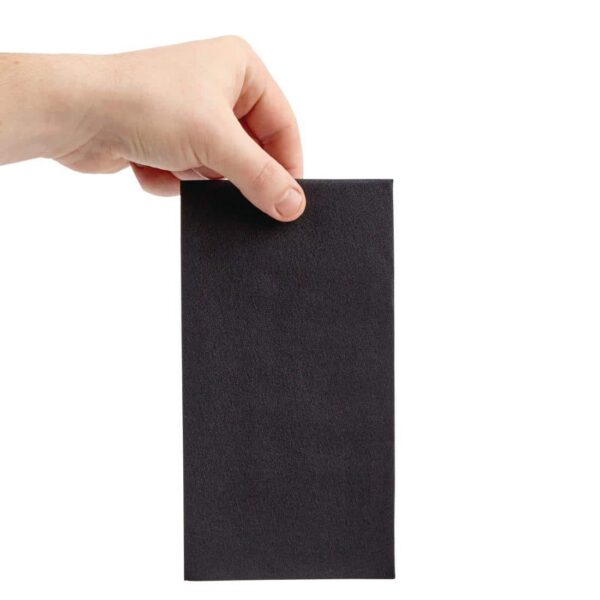 Fiesta Recyclable Premium Tablin Dinner Napkin Black 40x40cm Airlaid 1/8 Fold (Pack of 500) - Image 3
