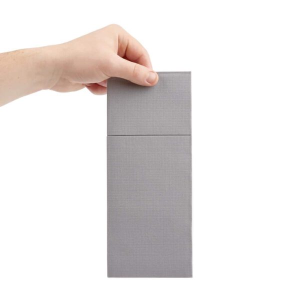 Fiesta Recyclable Premium Tablin Dinner Napkin Grey 48x40cm Airlaid Pocket Fold (Pk 400) - Image 3