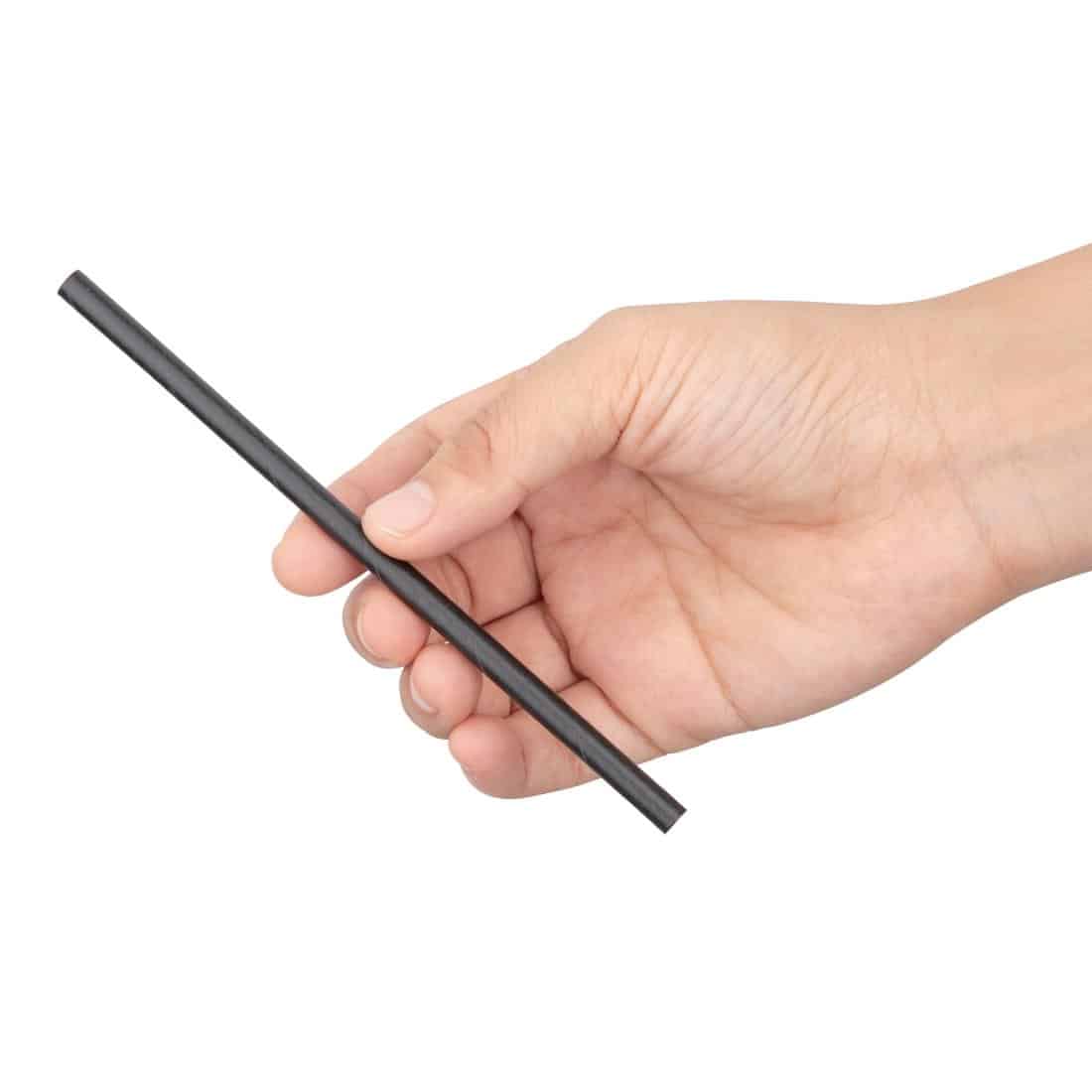 Fiesta Compostable Individually Wrapped Paper Cocktail Stirrer Straws Black (Pack of 250) - Image 3