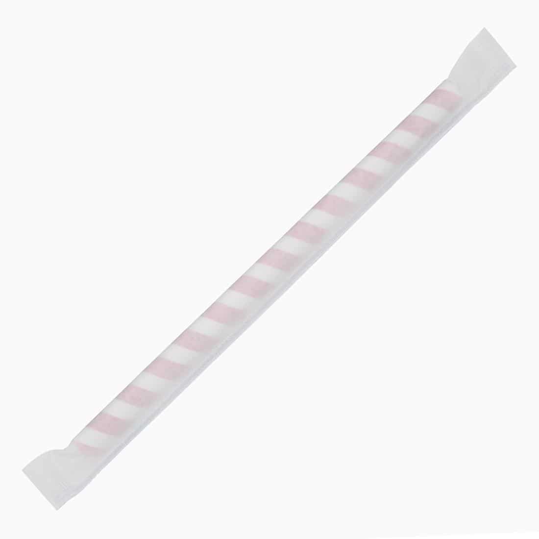 Fiesta Compostable Individually Wrapped Paper Smoothie Straws Red Stripes (Pack of 250) - Image 5