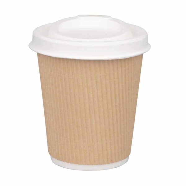 Fiesta Compostable Bagasse Coffee Cup Lids 225ml / 8oz (Pack of 1000) - Image 4