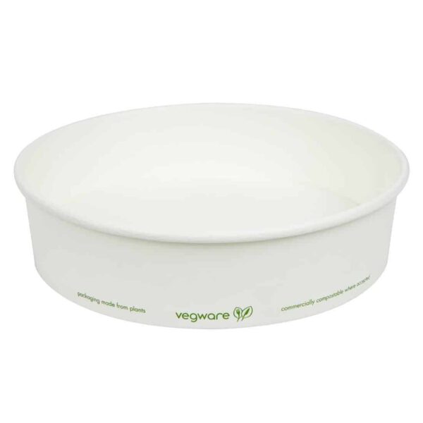 Vegware 185-Series Compostable Bon Appetit Wide PLA-lined Paper Food Bowls 26oz (Pack of 300) - Image 2