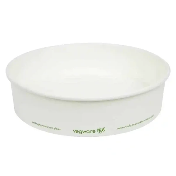 Vegware 185-Series Compostable Bon Appetit Wide PLA-lined Paper Food Bowls 26oz (Pack of 300) - Image 2