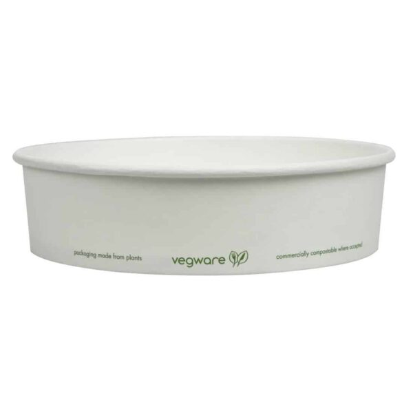 Vegware 185-Series Compostable Bon Appetit Wide PLA-lined Paper Food Bowls 26oz (Pack of 300) - Image 3