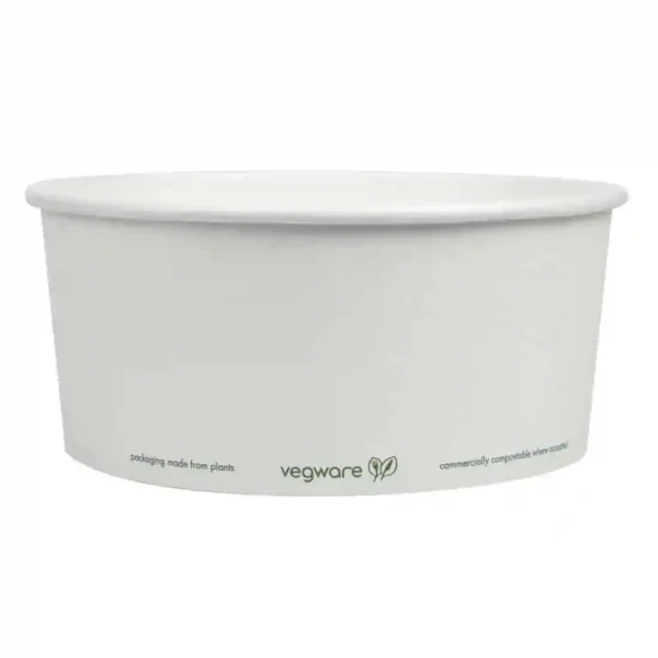 Vegware 185-Series Compostable Bon Appetit Wide PLA-lined Paper Food Bowls 48oz (Pack of 300) - Image 1