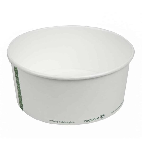 Vegware 185-Series Compostable Bon Appetit Wide PLA-lined Paper Food Bowls 48oz (Pack of 300) - Image 2