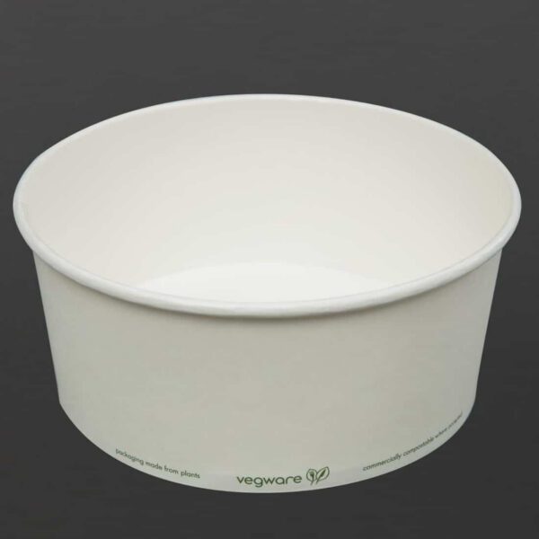 Vegware 185-Series Compostable Bon Appetit Wide PLA-lined Paper Food Bowls 48oz (Pack of 300) - Image 6