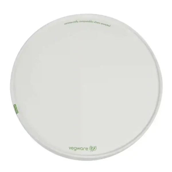Vegware 185-Series Compostable Bon Appetit Wide PLA-lined Paper Food Bowl Lid (Pack of 300) - Image 1