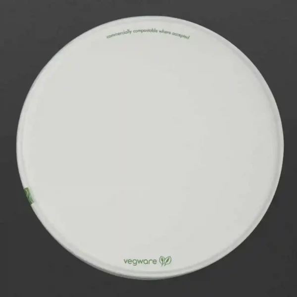 Vegware 185-Series Compostable Bon Appetit Wide PLA-lined Paper Food Bowl Lid (Pack of 300) - Image 6