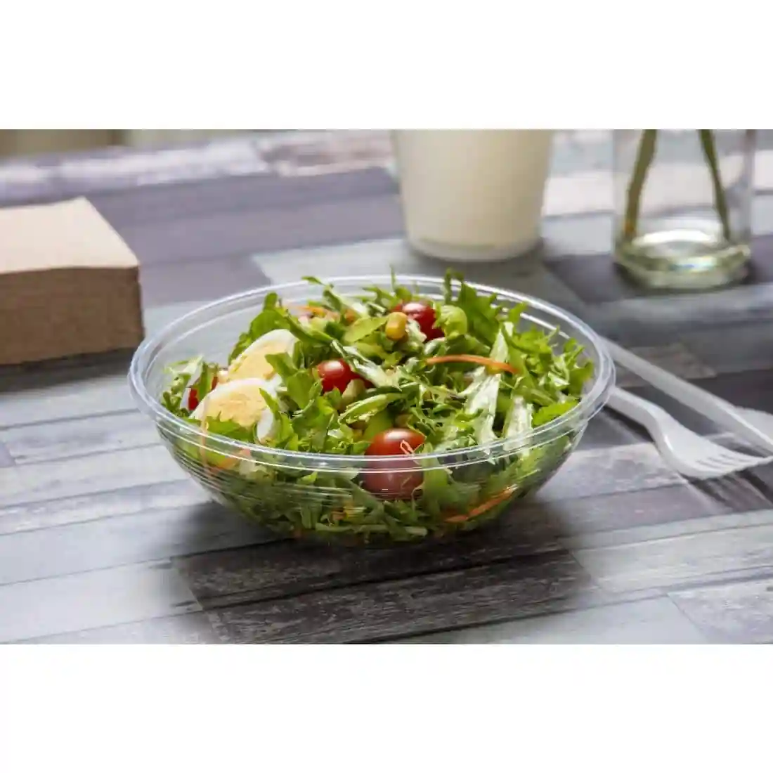 Vegware 185-Series Compostable Bon Appetit Wide PLA Salad Bowls 24oz (Pack of 300) - Image 7