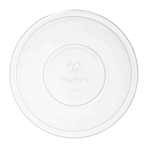 Vegware 185-Series Compostable Bon Appetit Wide Bowl PLA Flat Lid (Pack of 300)