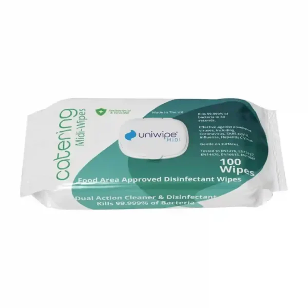 Uniwipe Catering Sanitising Midi-Wipes (Pack 100)