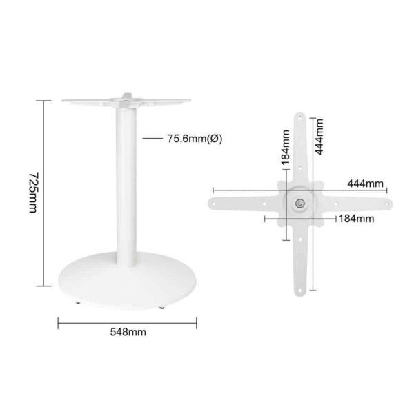 Bolero Cast Iron Round Table Base White - Image 5