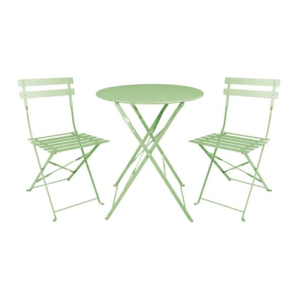 Bolero Perth Light Green Pavement Style Steel Folding Chairs (Pack of 2) - Image 4