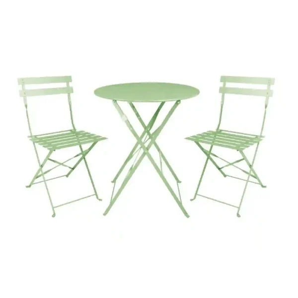 Bolero Perth Light Green Pavement Style Steel Folding Chairs (Pack of 2) - Image 4