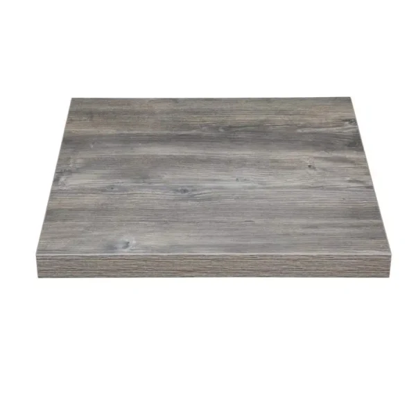 Bolero Pre-Drilled Square Melamine Table Top Ash Grey 700mm - Image 1