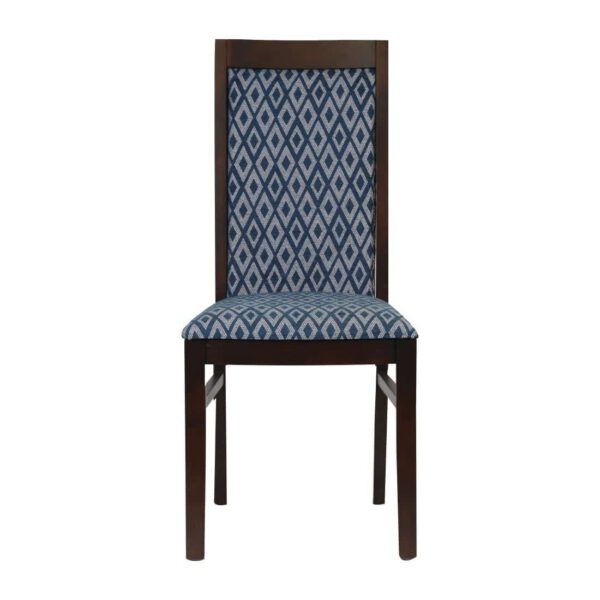 Brooklyn Padded Back Dark Walnut Dining Chair with Black Diamond Padded Seat and Back (Pack of 2) - Image 2
