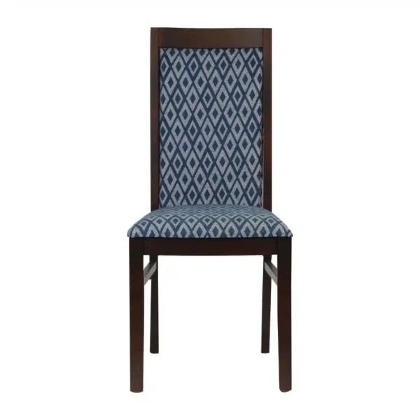 Brooklyn Padded Back Dark Walnut Dining Chair with Black Diamond Padded Seat and Back (Pack of 2) - Image 2