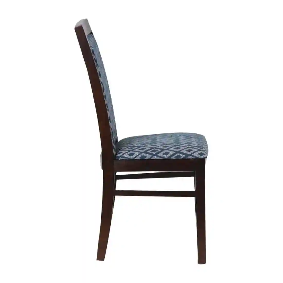 Brooklyn Padded Back Dark Walnut Dining Chair with Black Diamond Padded Seat and Back (Pack of 2) - Image 3