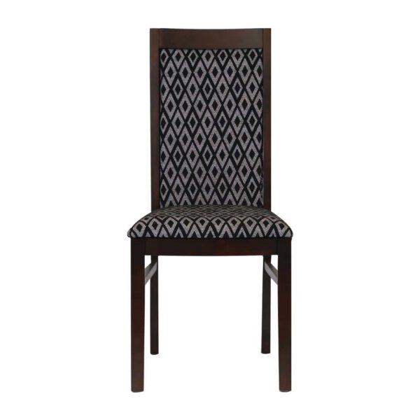 Brooklyn Padded Back Dark Walnut Dining Chair with Blue Diamond Padded Seat and Back (Pack of 2) - Image 2