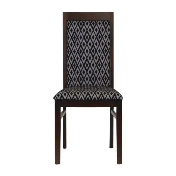 Brooklyn Padded Back Dark Walnut Dining Chair with Blue Diamond Padded Seat and Back (Pack of 2) - Image 2