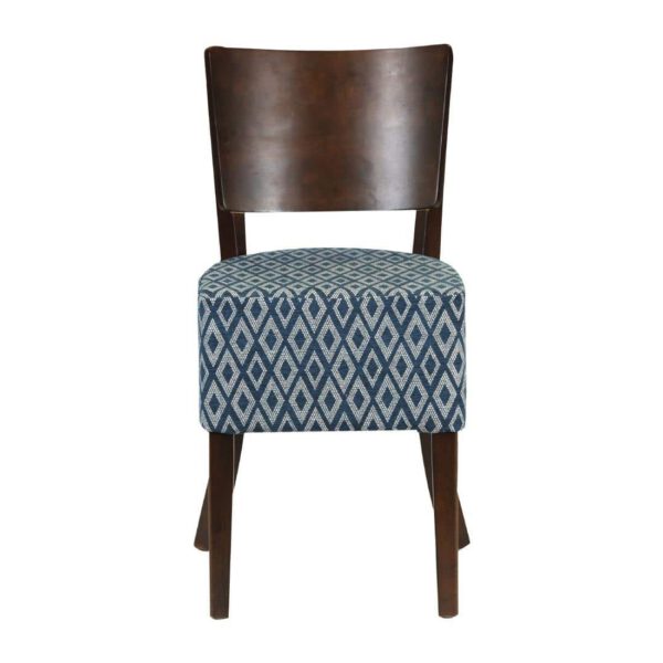 Asti Padded Dark Walnut Dining Chair with Black Diamond Deep Padded Seat and Back (Pack of 2) - Image 2