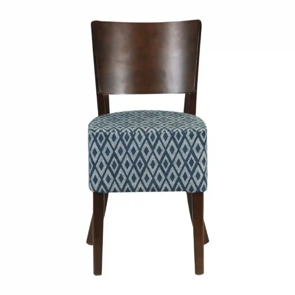 Asti Padded Dark Walnut Dining Chair with Black Diamond Deep Padded Seat and Back (Pack of 2) - Image 2