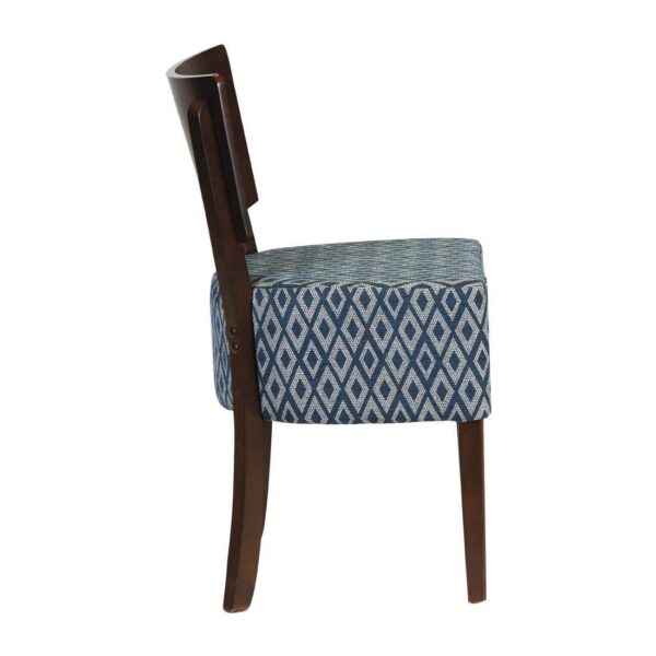 Asti Padded Dark Walnut Dining Chair with Black Diamond Deep Padded Seat and Back (Pack of 2) - Image 3
