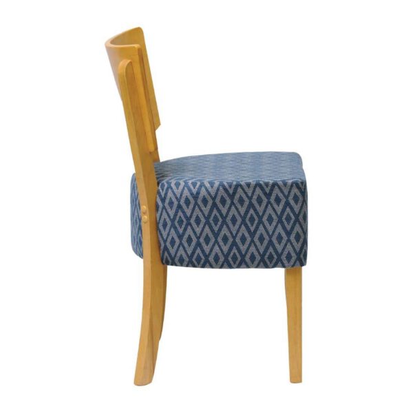 Asti Padded Soft Oak Dining Chair with Black Diamond Deep Padded Seat and Back (Pack of 2) - Image 3