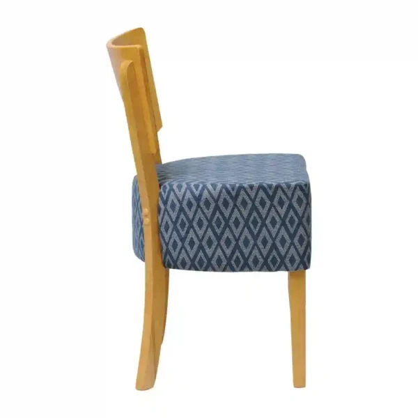 Asti Padded Soft Oak Dining Chair with Black Diamond Deep Padded Seat and Back (Pack of 2) - Image 3