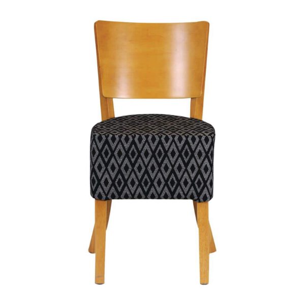 Asti Padded Soft Oak Dining Chair with Blue Diamond Deep Padded Seat and Back (Pack of 2) - Image 2