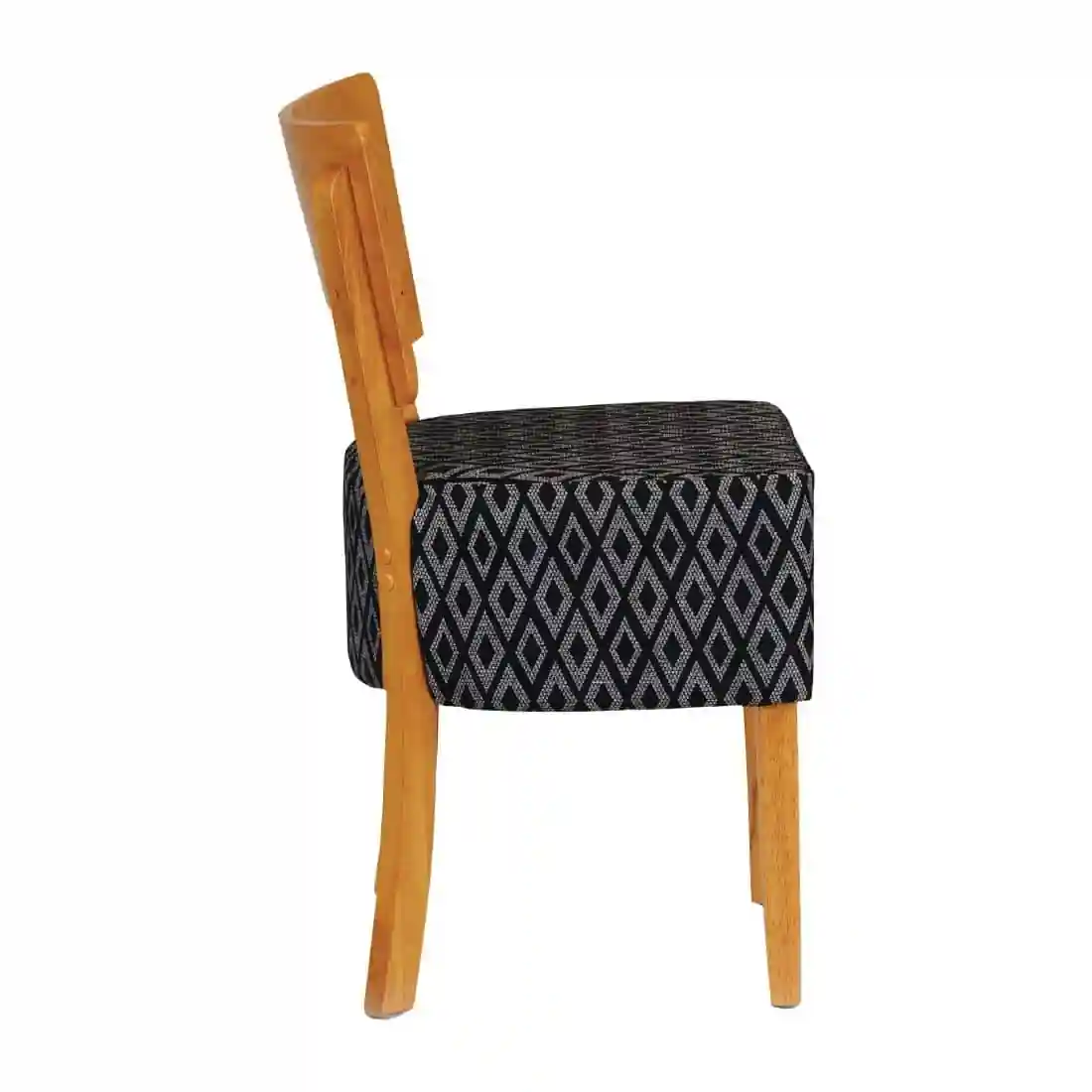 Asti Padded Soft Oak Dining Chair with Blue Diamond Deep Padded Seat and Back (Pack of 2) - Image 3